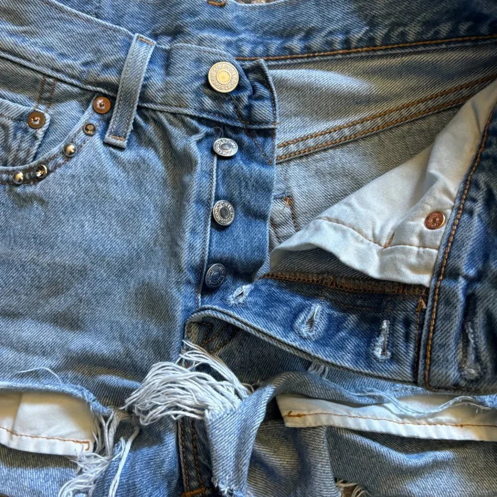 Levi’s Studded Denim Jean Shorts,
